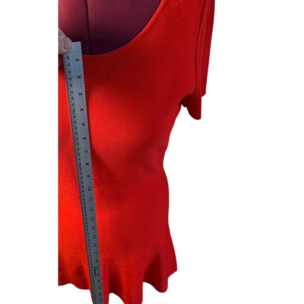 St. John‎ Geranium Red Knit Fit & Flare Dress Women Size 10 K11H0A1 NEW $1,395 - Picture 7 of 16